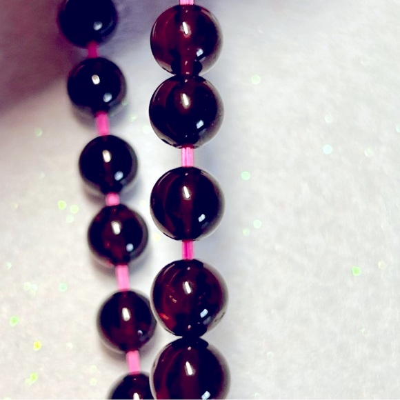 NWOT Vintage Y2K bead stretch bracelet dark red burgundy boho goth grunge - Picture 5 of 7